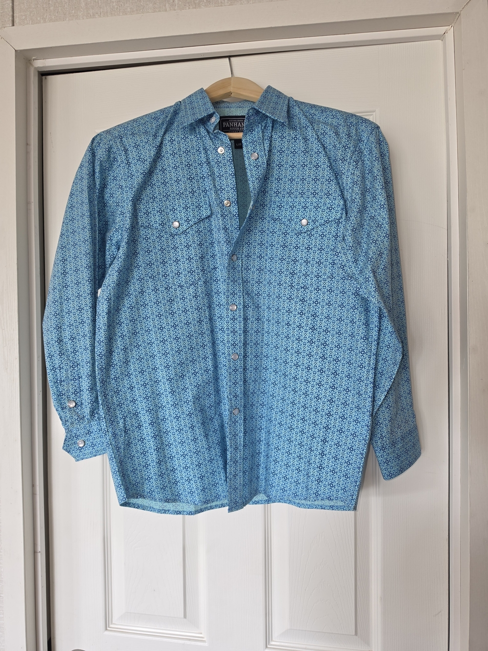 Panhandle Slim Turquoise Geometric Western Shirt